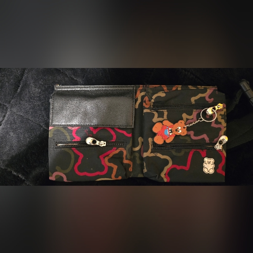 Fanny Pack in Black with Orange & Bear Accents